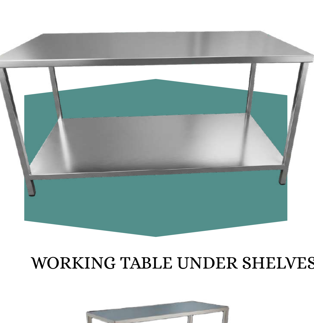 Working Table Under Shelves